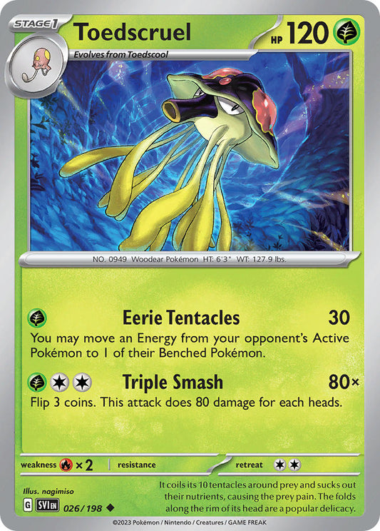 (026/198) Pokemon TCG Scarlet & Violet Single: Toedscruel  Reverse Holo Uncommon
