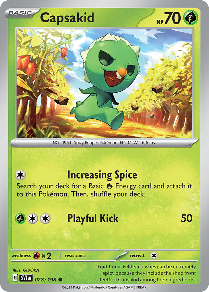 (028/198) Pokemon TCG Scarlet & Violet Single: Capsakid  Reverse Holo Common