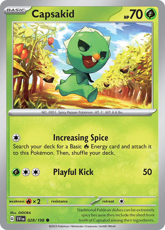 (028/198) Pokemon TCG Scarlet & Violet Single: Capsakid  Reverse Holo Common