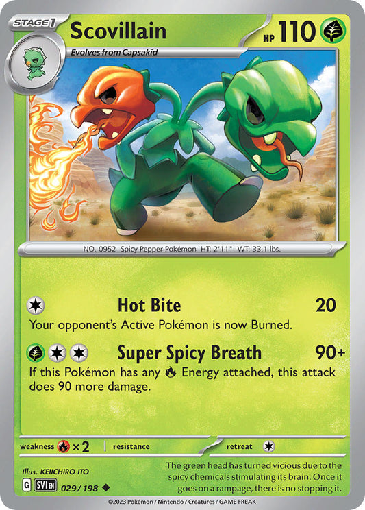 (029/198) Pokemon TCG Scarlet & Violet Single: Scovillain  Reverse Holo Uncommon