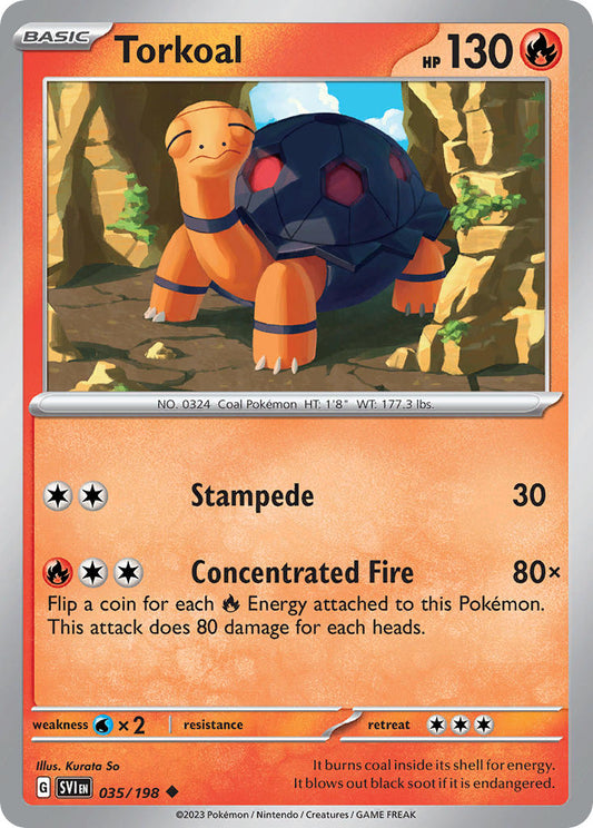 (035/198) Pokemon TCG Scarlet & Violet Single: Torkoal  Reverse Holo Uncommon