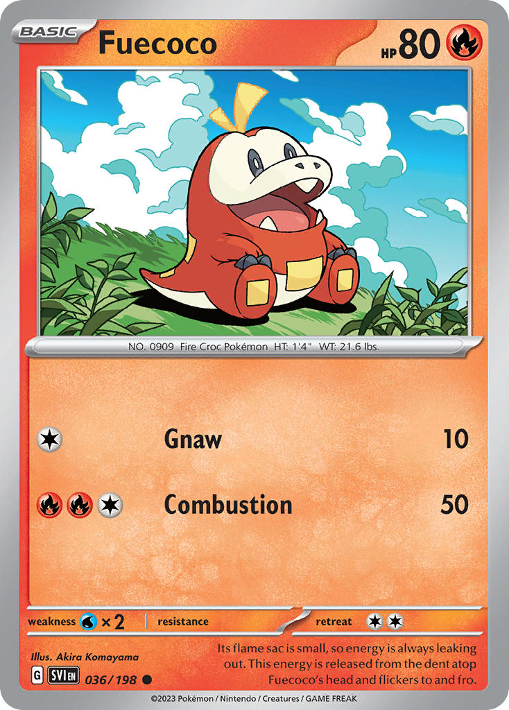 (036/198) Pokemon TCG Scarlet & Violet Single: Fuecoco  Reverse Holo Common