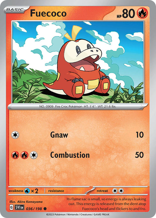 (036/198) Pokemon TCG Scarlet & Violet Single: Fuecoco  Reverse Holo Common