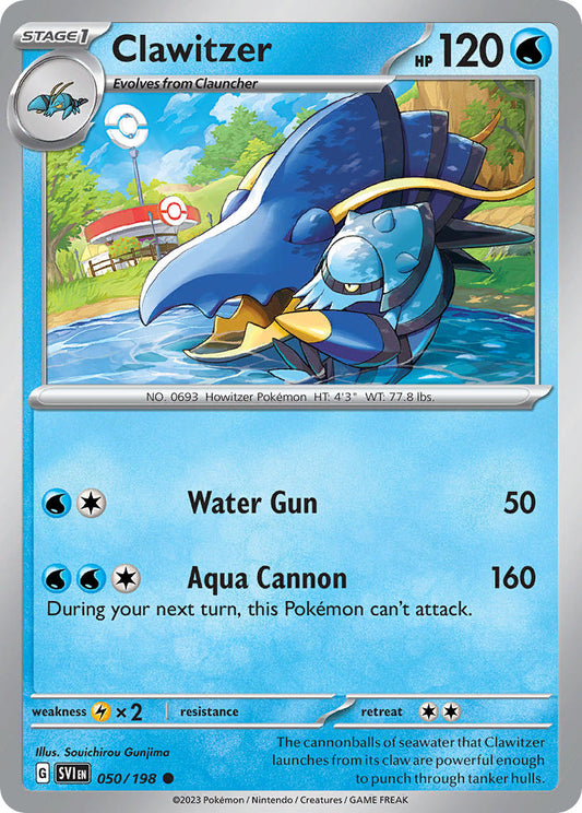 (050/198) Pokemon TCG Scarlet & Violet Single: Clawitzer   Common