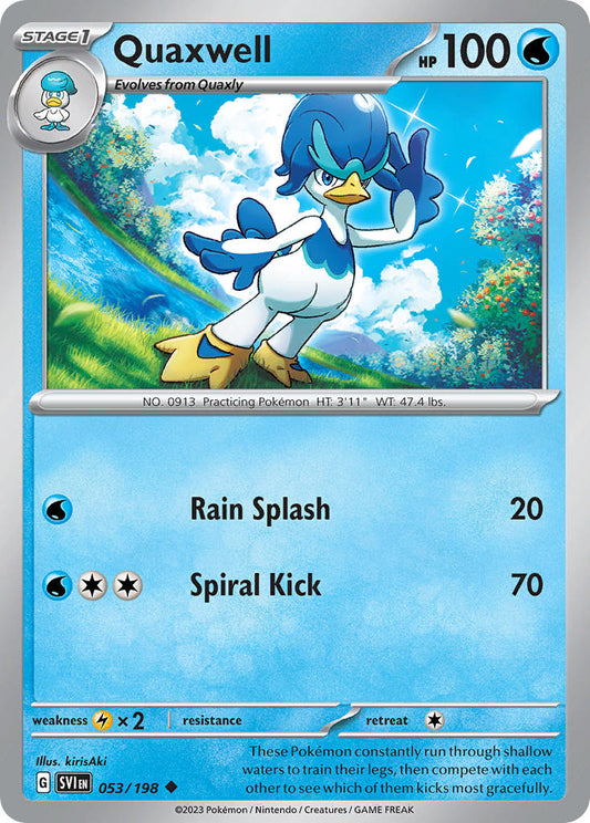 (053/198) Pokemon TCG Scarlet & Violet Single: Quaxwell  Reverse Holo Uncommon