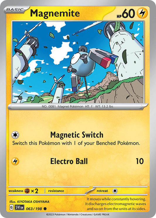 (063/198) Pokemon TCG Scarlet & Violet Single: Magnemite  Reverse Holo Common