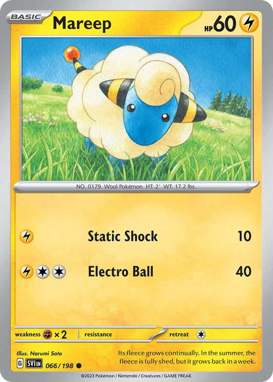 (066/198) Pokemon TCG Scarlet & Violet Single: Mareep   Common