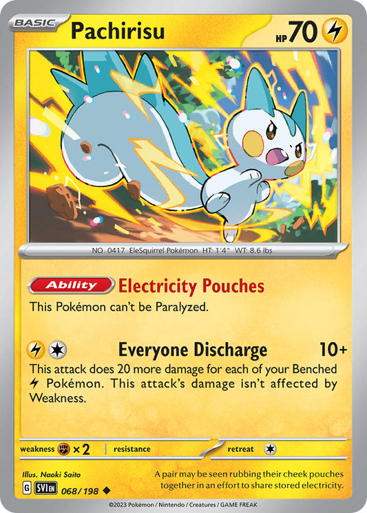 (068/198) Pokemon TCG Scarlet & Violet Single: Pachirisu  Reverse Holo Uncommon