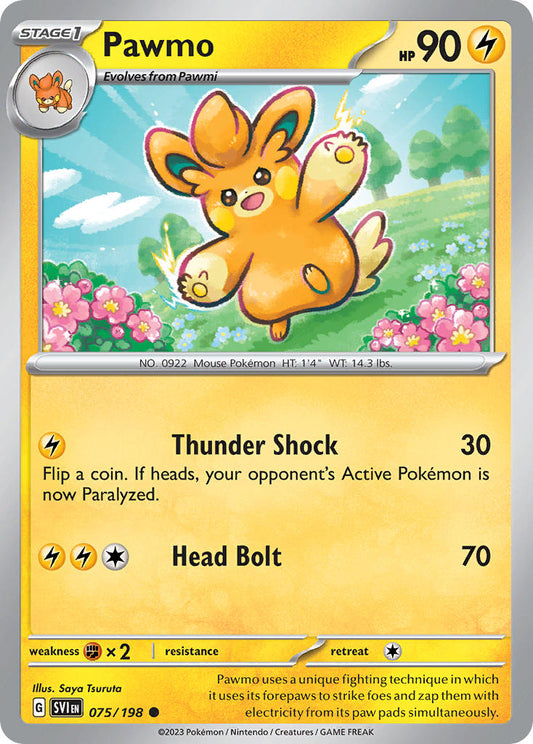 (075/198) Pokemon TCG Scarlet & Violet Single: Pawmo   Common
