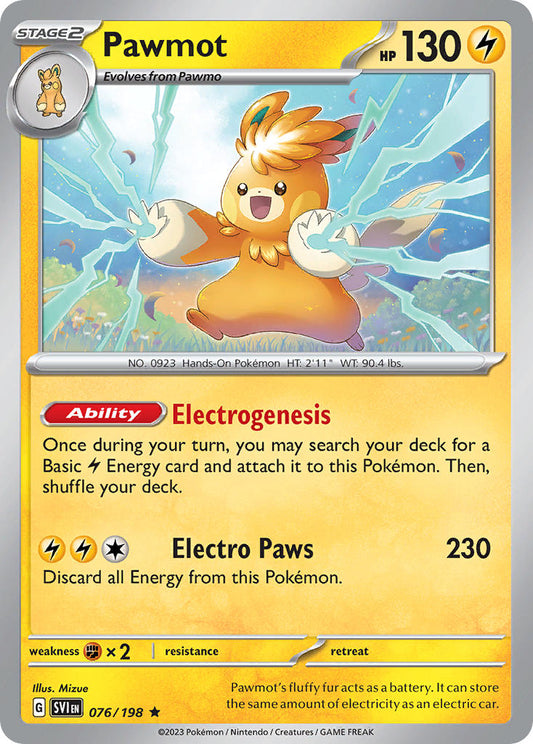 (076/198) Pokemon TCG Scarlet & Violet Single: Pawmot   Rare
