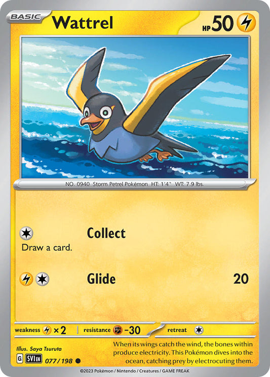 (077/198) Pokemon TCG Scarlet & Violet Single: Wattrel   Common