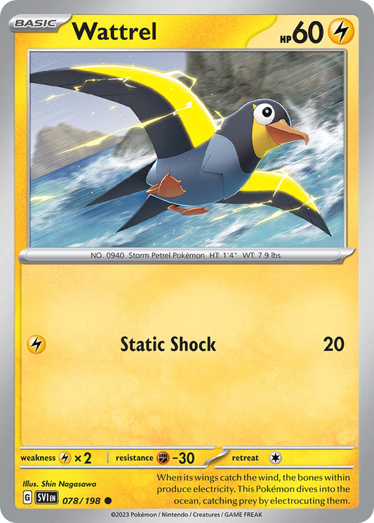 (078/198) Pokemon TCG Scarlet & Violet Single: Wattrel  Reverse Holo Common