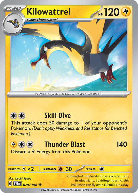 (079/198) Pokemon TCG Scarlet & Violet Single: Kilowattrel  Reverse Holo Uncommon