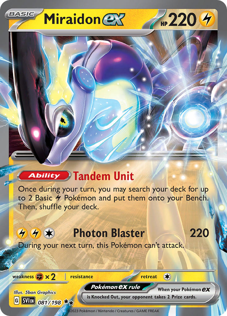 (081/198) Pokemon TCG Scarlet & Violet Single: Miraidon ex   Double Rare