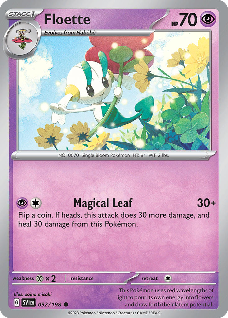 (092/198) Pokemon TCG Scarlet & Violet Single: Floette  Reverse Holo Common