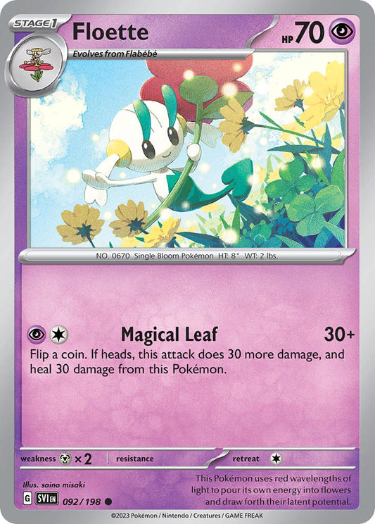 (092/198) Pokemon TCG Scarlet & Violet Single: Floette  Reverse Holo Common