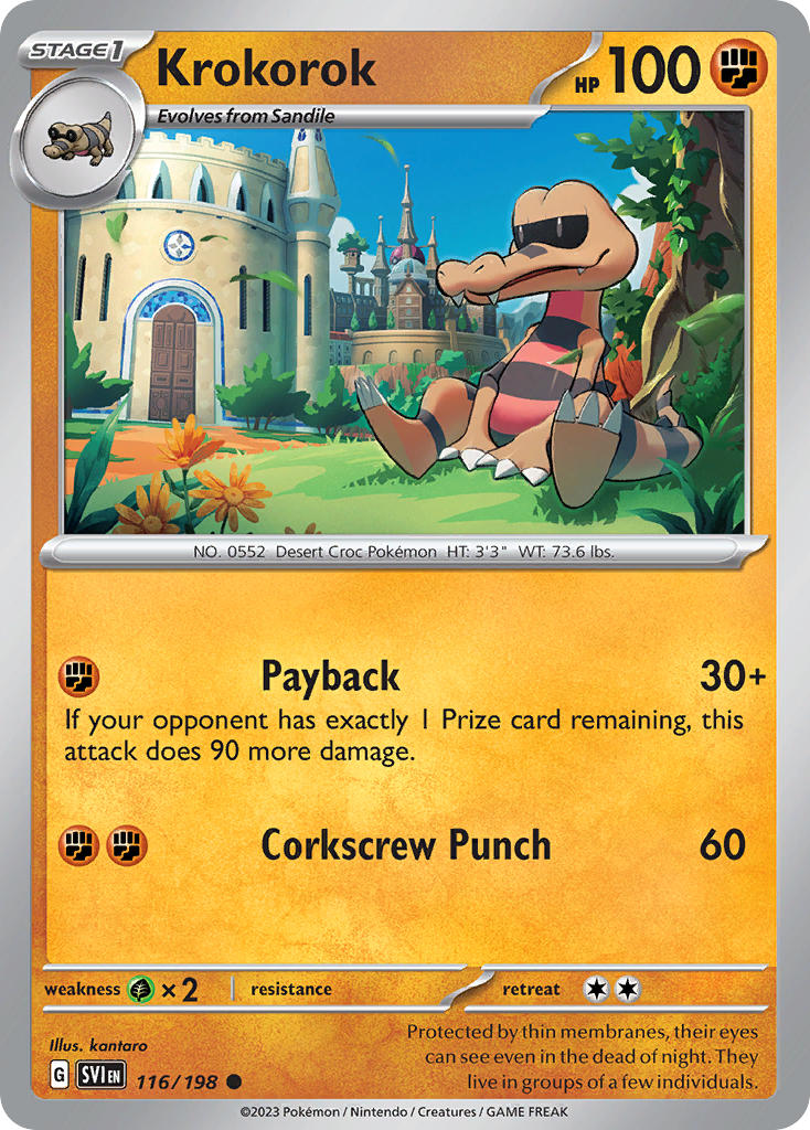 (116/198) Pokemon TCG Scarlet & Violet Single: Krokorok  Reverse Holo Common