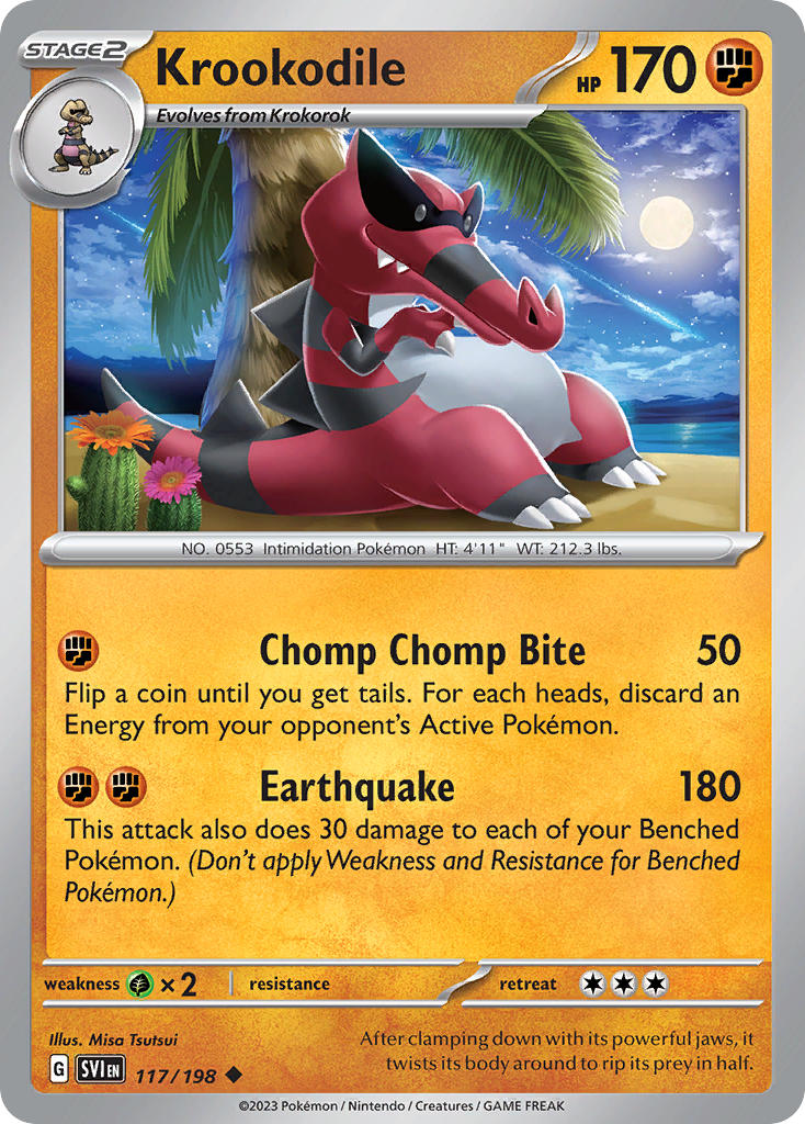 (117/198) Pokemon TCG Scarlet & Violet Single: Krookodile   Uncommon
