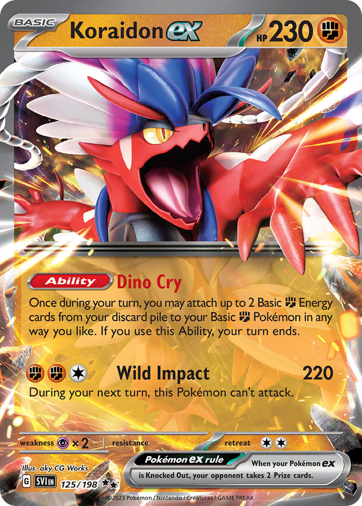 (125/198) Pokemon TCG Scarlet & Violet Single: Koraidon ex   Double Rare