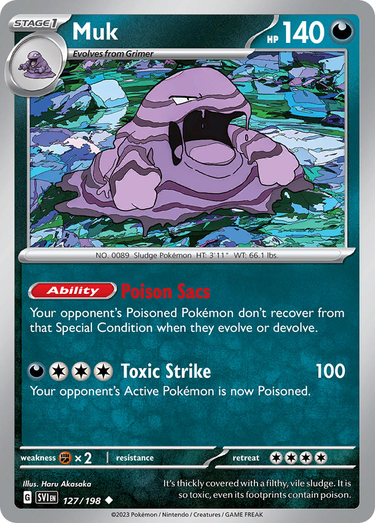(127/198) Pokemon TCG Scarlet & Violet Single: Muk  Reverse Holo Uncommon