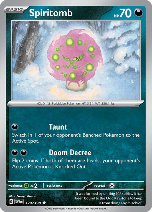 (129/198) Pokemon TCG Scarlet & Violet Single: Spiritomb  Reverse Holo Uncommon