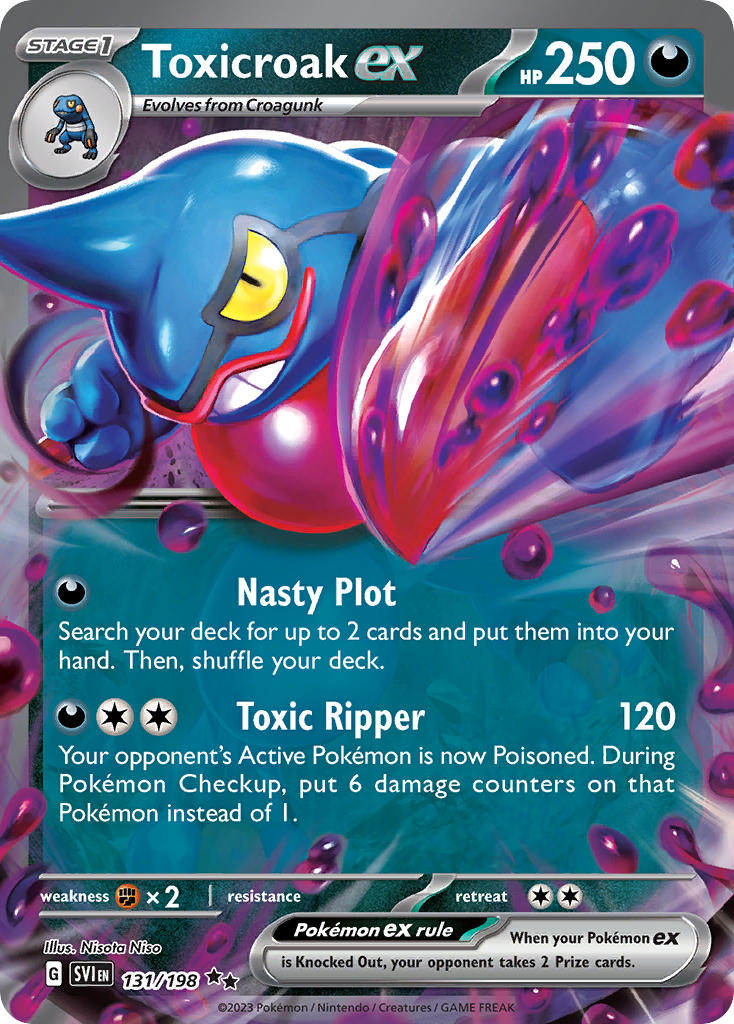 (131/198) Pokemon TCG Scarlet & Violet Single: Toxicroak ex   Double Rare