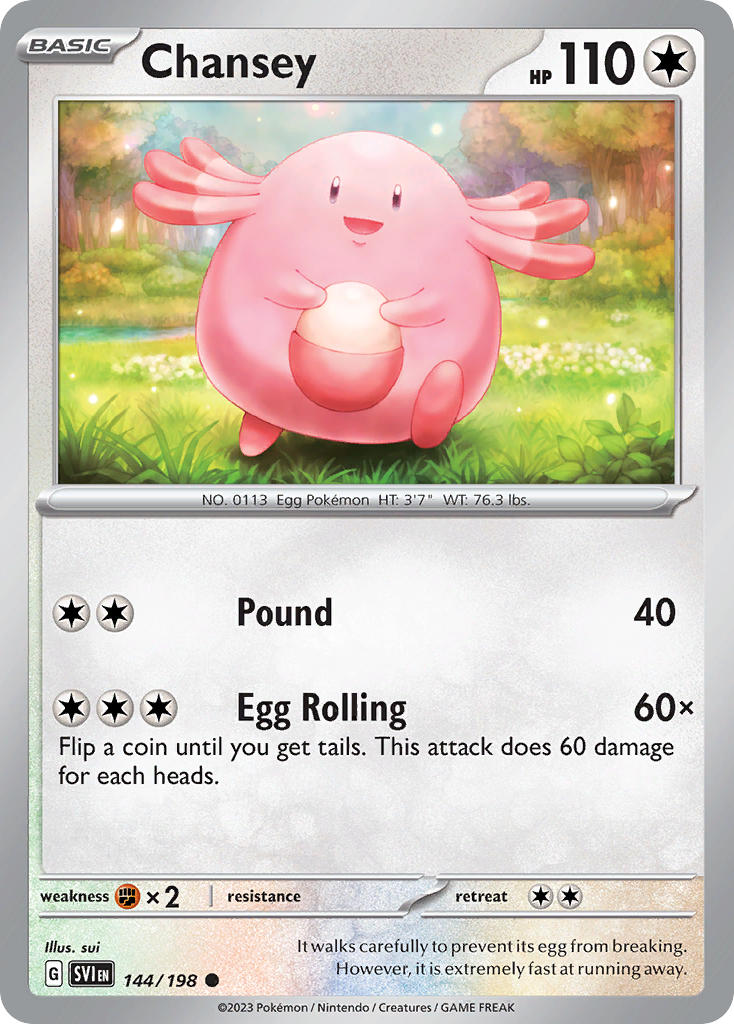 (144/198) Pokemon TCG Scarlet & Violet Single: Chansey   Common