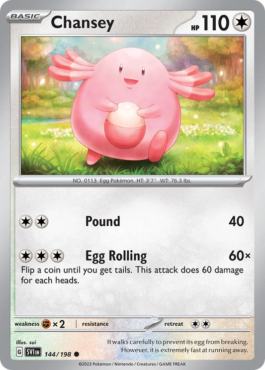 (144/198) Pokemon TCG Scarlet & Violet Single: Chansey   Common