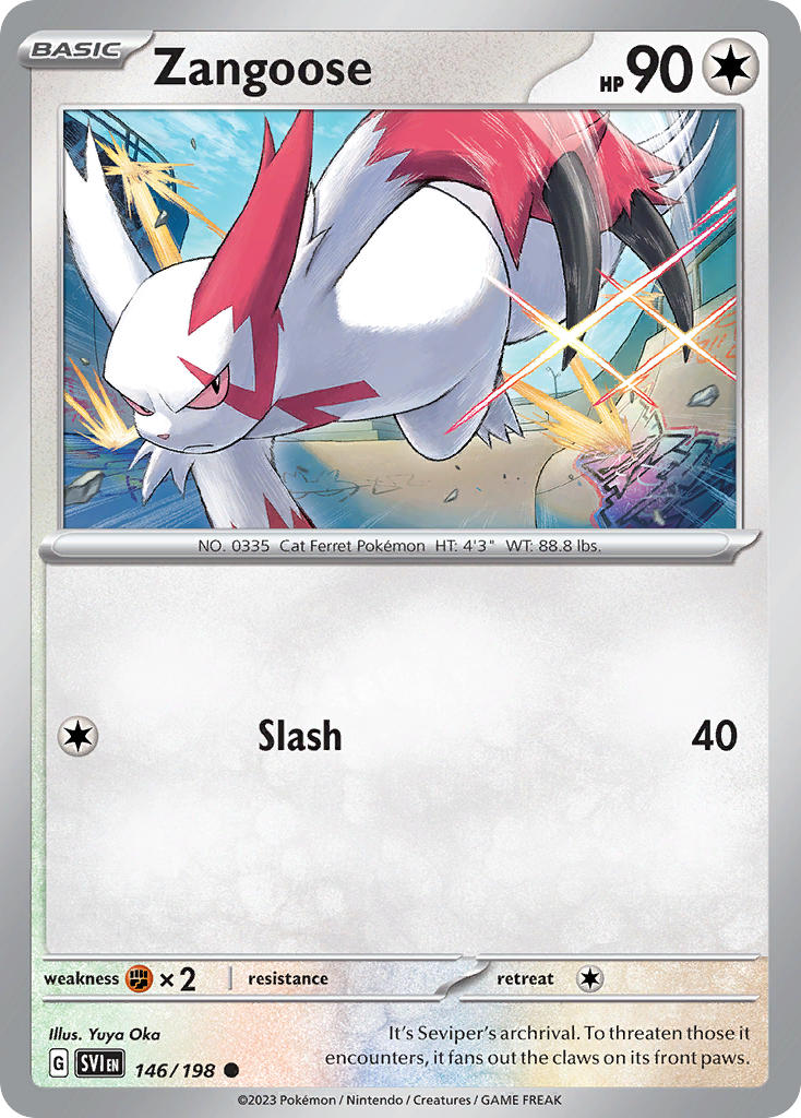(146/198) Pokemon TCG Scarlet & Violet Single: Zangoose  Reverse Holo Common