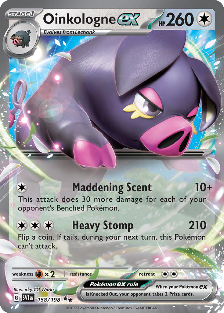 (158/198) Pokemon TCG Scarlet & Violet Single: Oinkologne ex   Double Rare