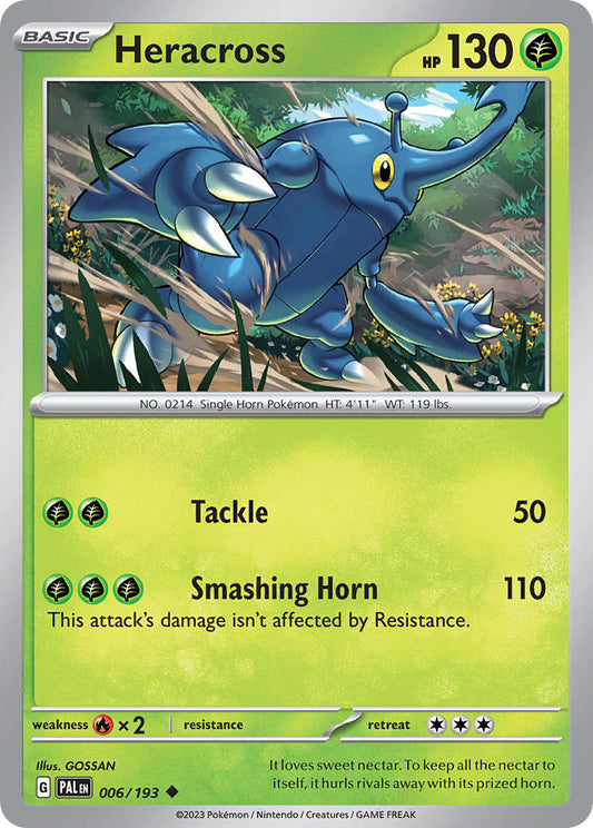 Pokemon TCG Paldea Evolved Single: Heracross  Reverse Holo (006/193)