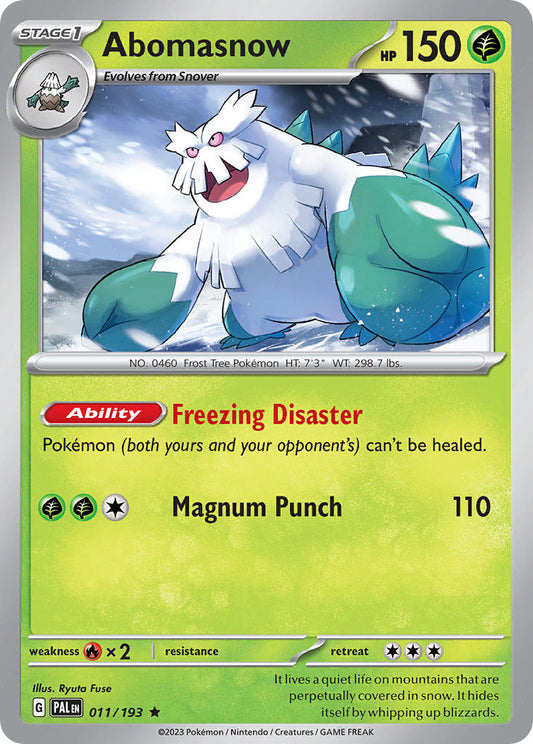 Pokemon TCG Paldea Evolved Single: Abomasnow  Reverse Holo (011/193)