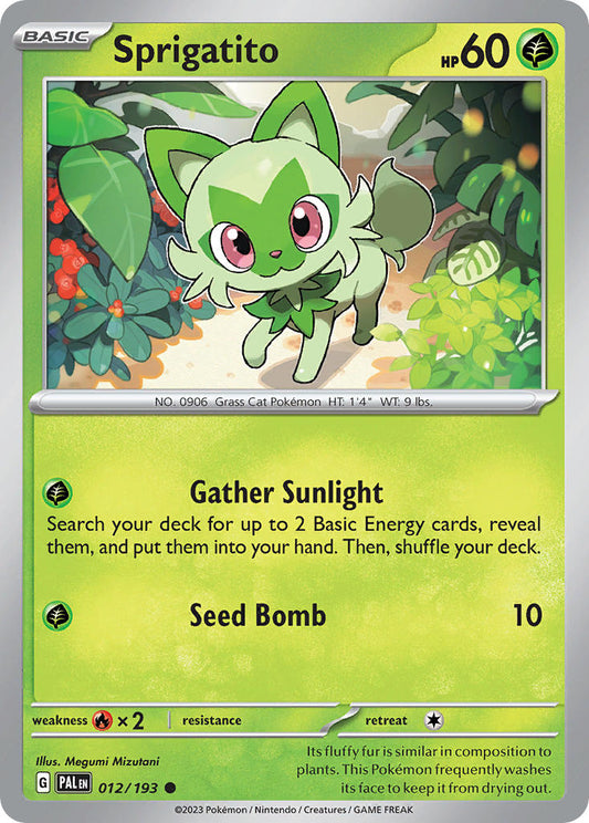 Pokemon TCG Paldea Evolved Single: Sprigatito  Reverse Holo (012/193)