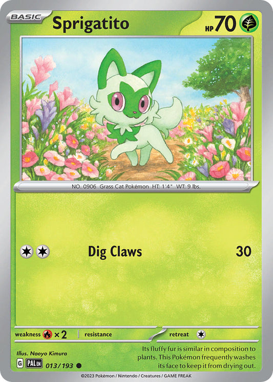 Pokemon TCG Paldea Evolved Single: Sprigatito  Reverse Holo (013/193)