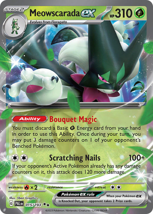 Pokemon TCG Paldea Evolved Single: Meowscarada ex  Holo (015/193)
