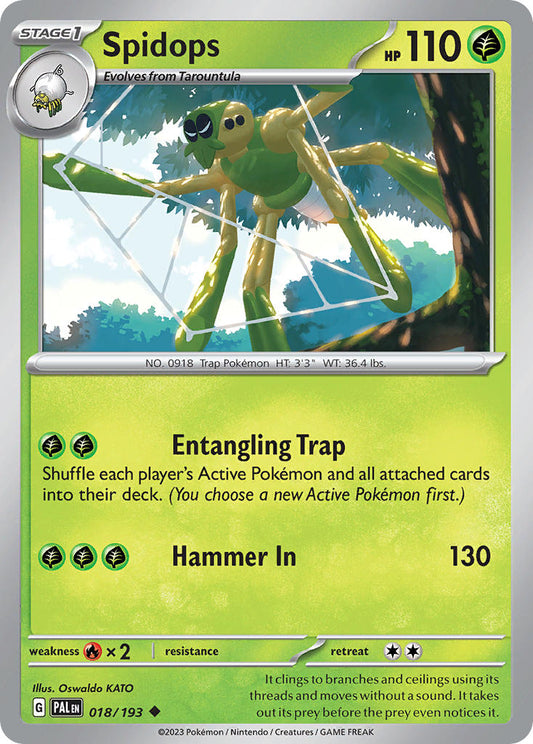 Pokemon TCG Paldea Evolved Single: Spidops  Reverse Holo (018/193)