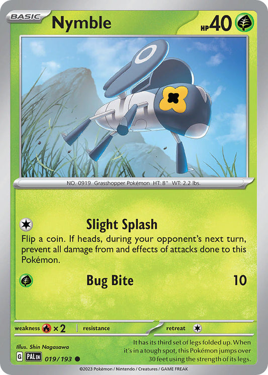 Pokemon TCG Paldea Evolved Single: Nymble  Non-Holo (019/193)