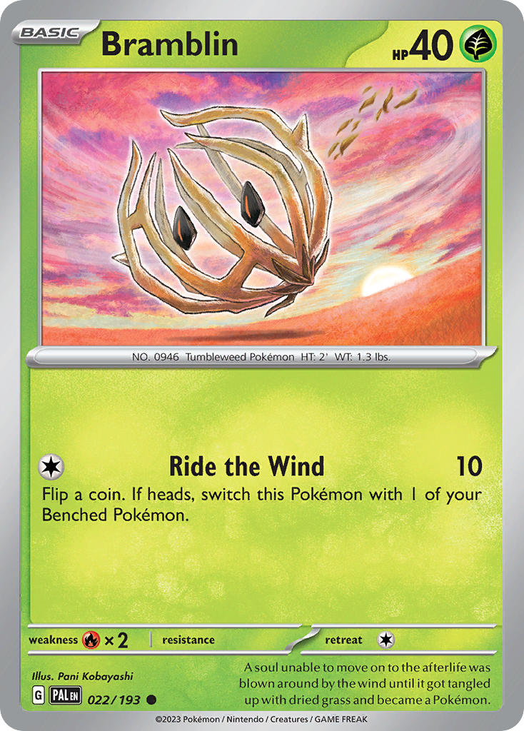 Pokemon TCG Paldea Evolved Single: Bramblin  Reverse Holo (022/193)