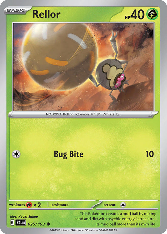 Pokemon TCG Paldea Evolved Single: Rellor  Reverse Holo (025/193)