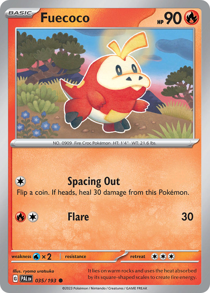Pokemon TCG Paldea Evolved Single: Fuecoco  Reverse Holo (035/193)