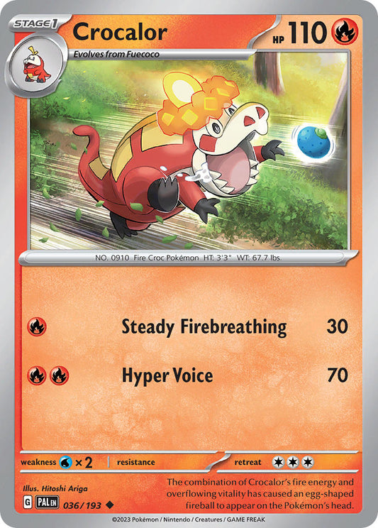 Pokemon TCG Paldea Evolved Single: Crocalor  Reverse Holo (036/193)