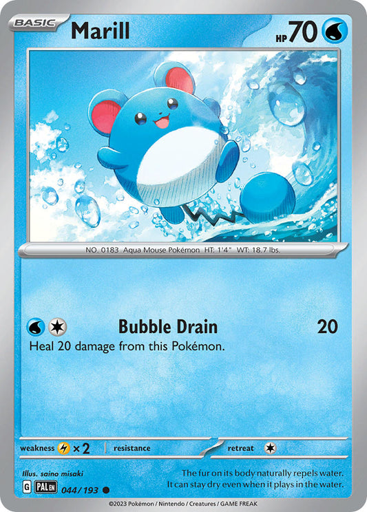 Pokemon TCG Paldea Evolved Single: Marill  Non-Holo (044/193)