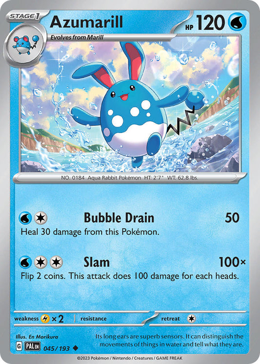 Pokemon TCG Paldea Evolved Single: Azumarill  Reverse Holo (045/193)