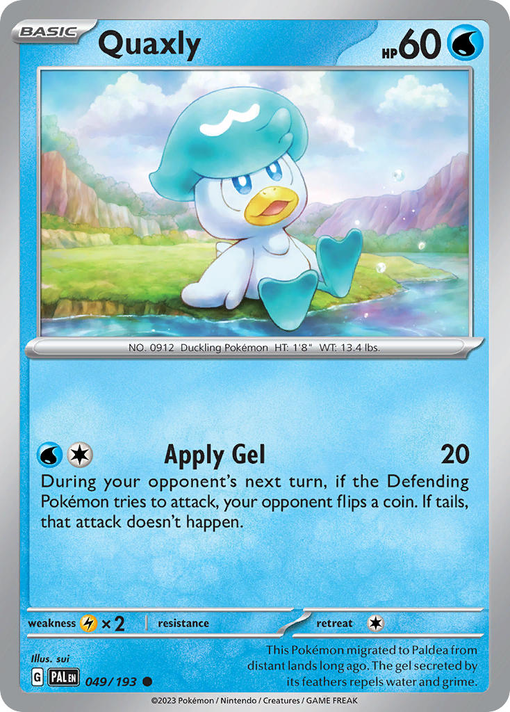 Pokemon TCG Paldea Evolved Single: Quaxly  Reverse Holo (049/193)