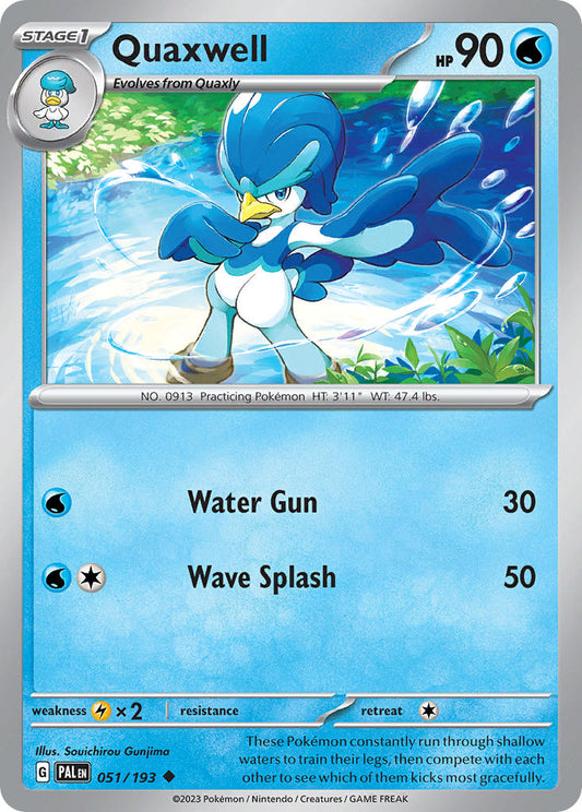 Pokemon TCG Paldea Evolved Single: Quaxwell  Reverse Holo (051/193)
