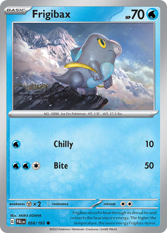 Pokemon TCG Paldea Evolved Single: Frigibax  Non-Holo (058/193)