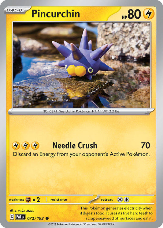 Pokemon TCG Paldea Evolved Single: Pincurchin  Non-Holo (072/193)
