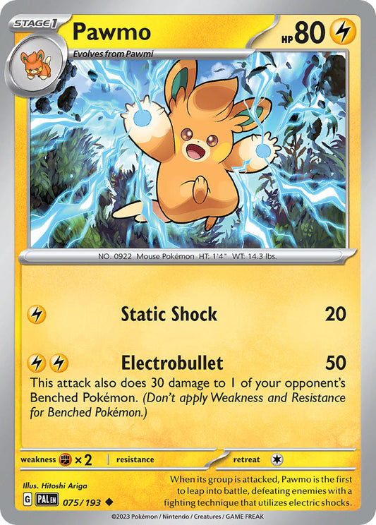Pokemon TCG Paldea Evolved Single: Pawmo  Reverse Holo (075/193)