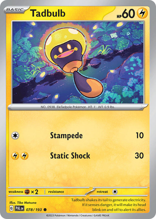 Pokemon TCG Paldea Evolved Single: Tadbulb  Reverse Holo (078/193)