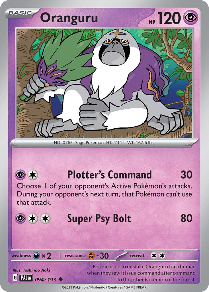 Pokemon TCG Paldea Evolved Single: Oranguru  Reverse Holo (094/193)